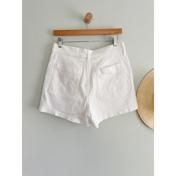 J.Crew Factory | NWT White utility denim short Optic White Wash | Sz 28 - Picture 7 of 9